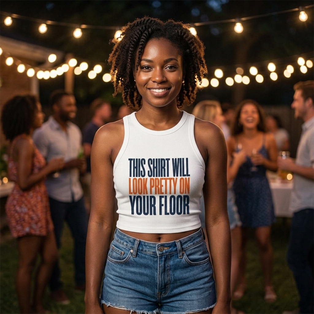 This Shirt Will Look Pretty On Your Floor Tank Top | Sassy Text Graphic