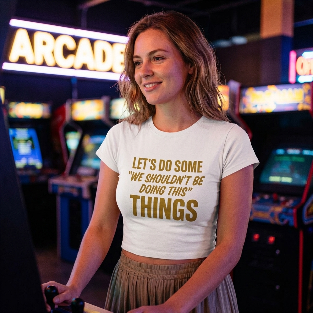 Let’s Do Some “We Shouldn’t Be Doing This” Things Tee | Funny Quote Crop Top