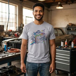 Rainbow V8 Engine Tee lifestyle photo