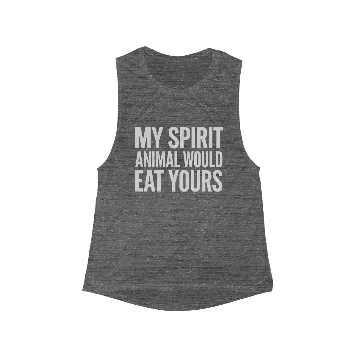 My Spirit Animal Would Eat Yours flowy scoop tank top | Funny Quote Muscle Tee - Image 2