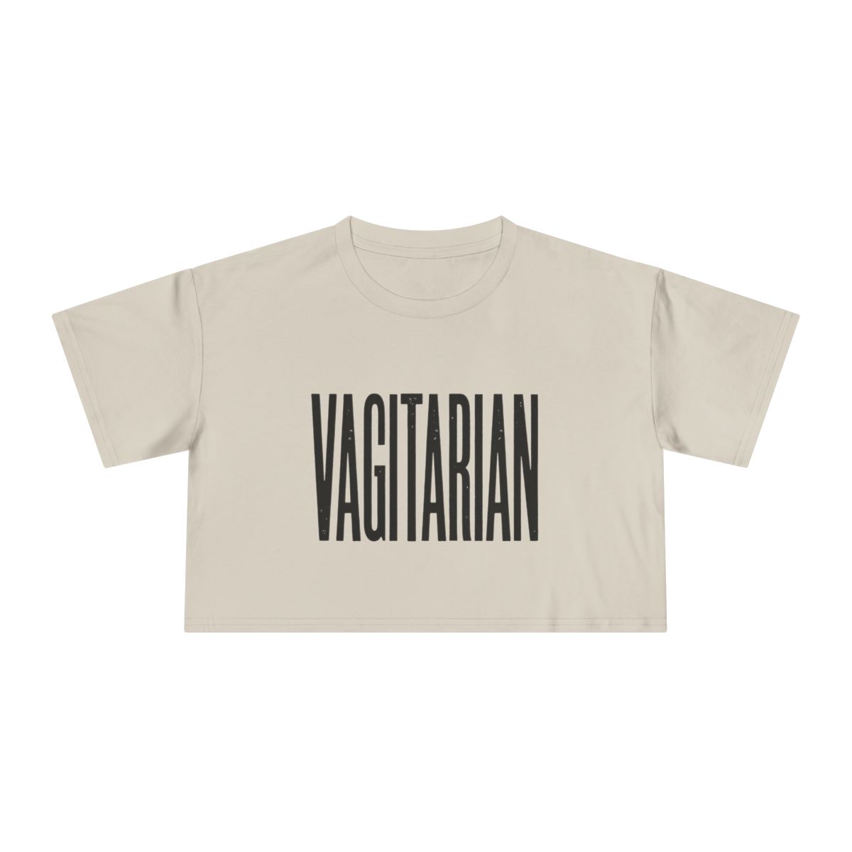 Vagitarian Crop Tee | Funny Text Graphic Top - Image 3