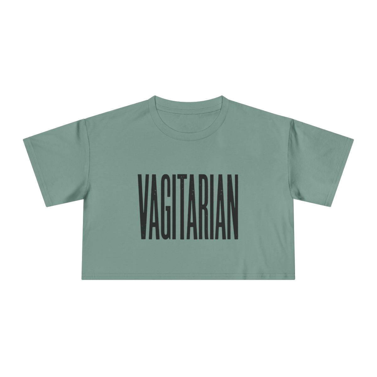 Vagitarian Crop Tee | Funny Text Graphic Top - Image 13