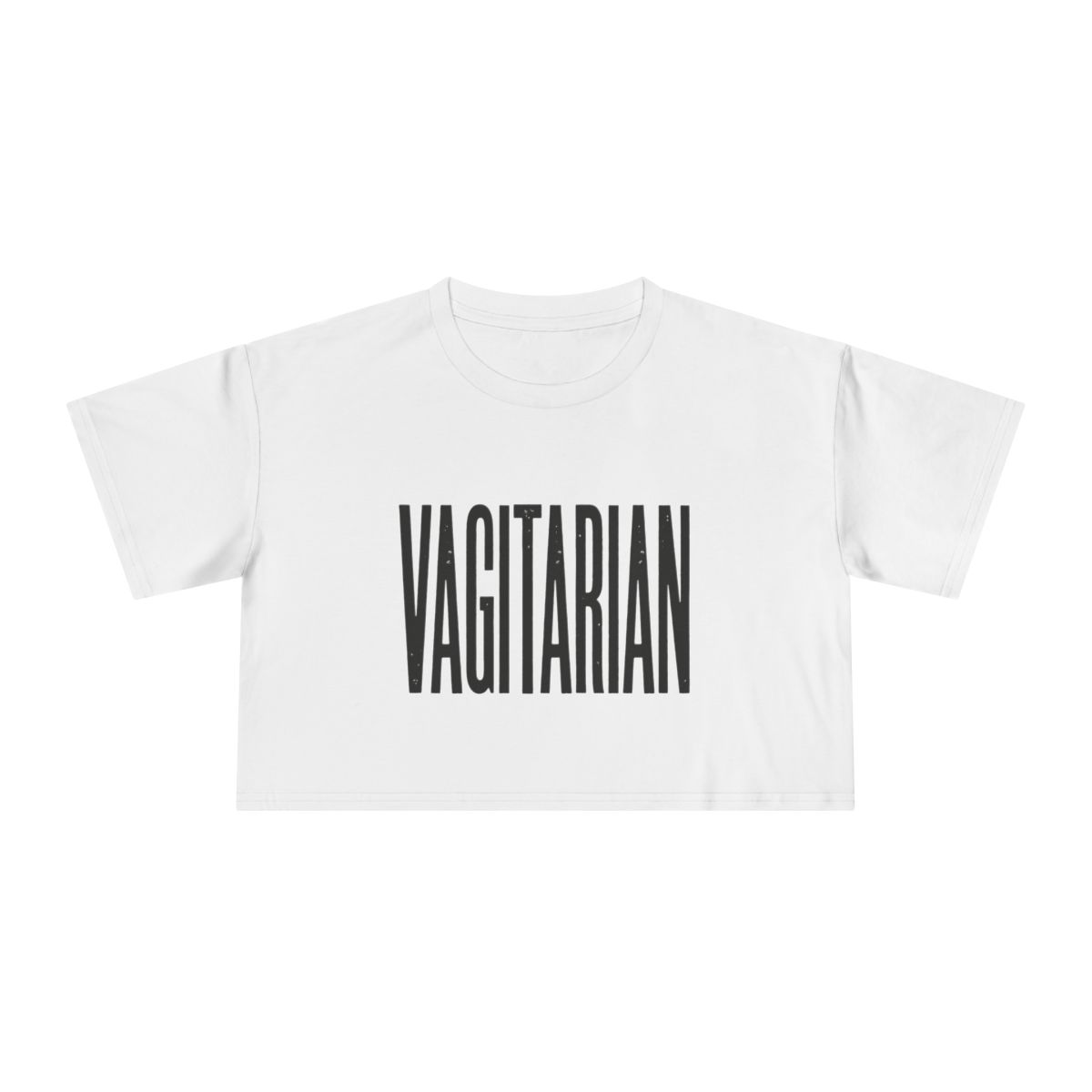 Vagitarian Crop Tee | Funny Text Graphic Top - Image 15