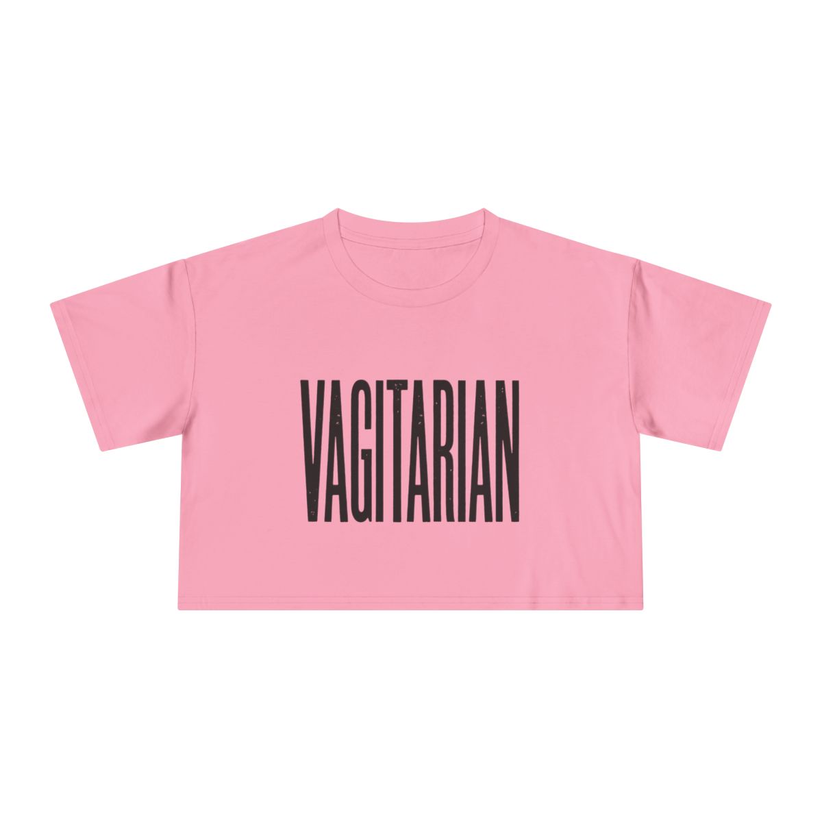 Vagitarian Crop Tee | Funny Text Graphic Top - Image 4