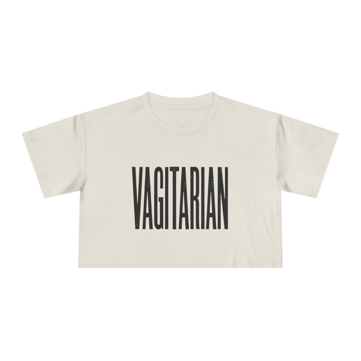 Vagitarian Crop Tee | Funny Text Graphic Top - Image 7