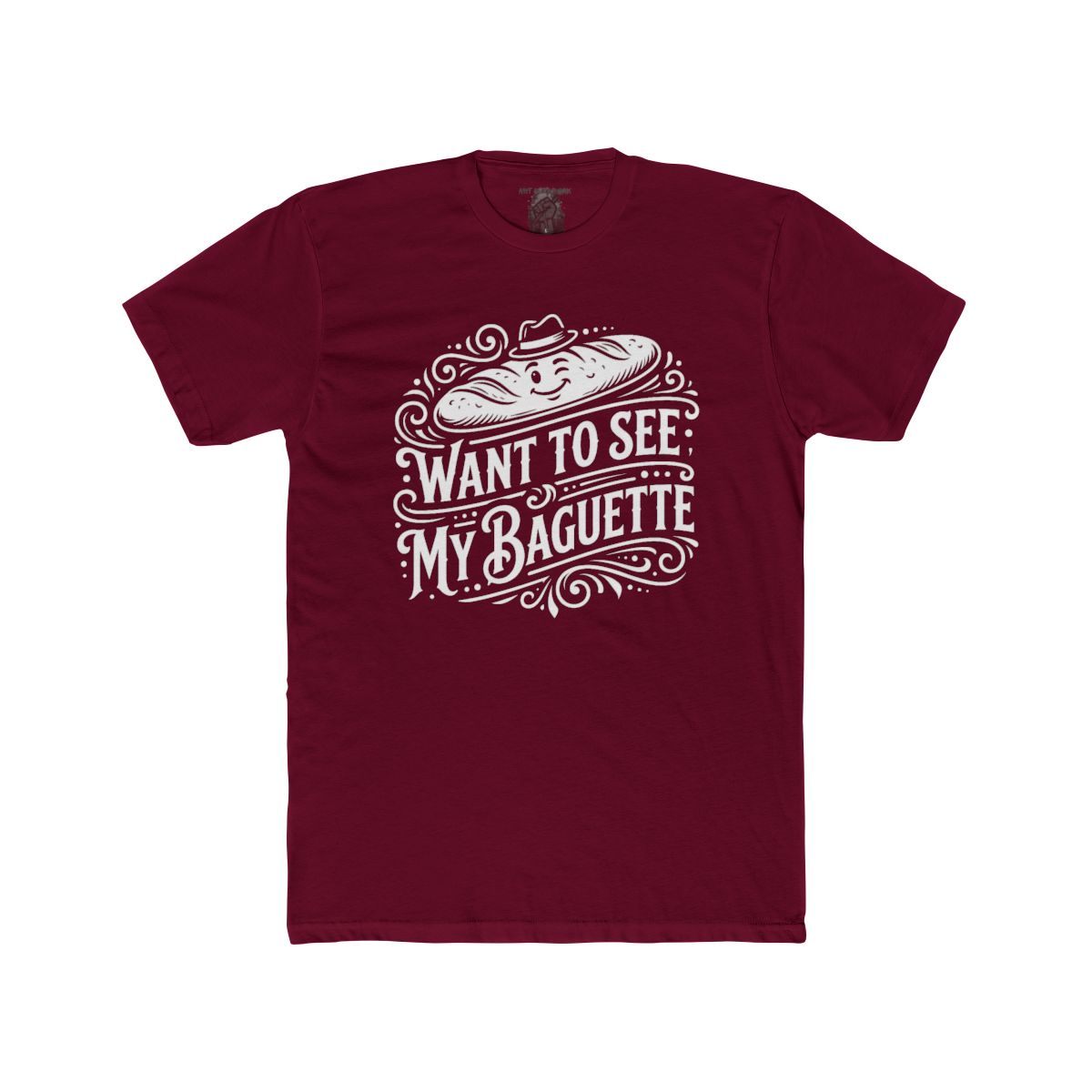 Want To See My Baguette T-Shirt | Baguette Illustration, Funny Bread Tee - Image 3