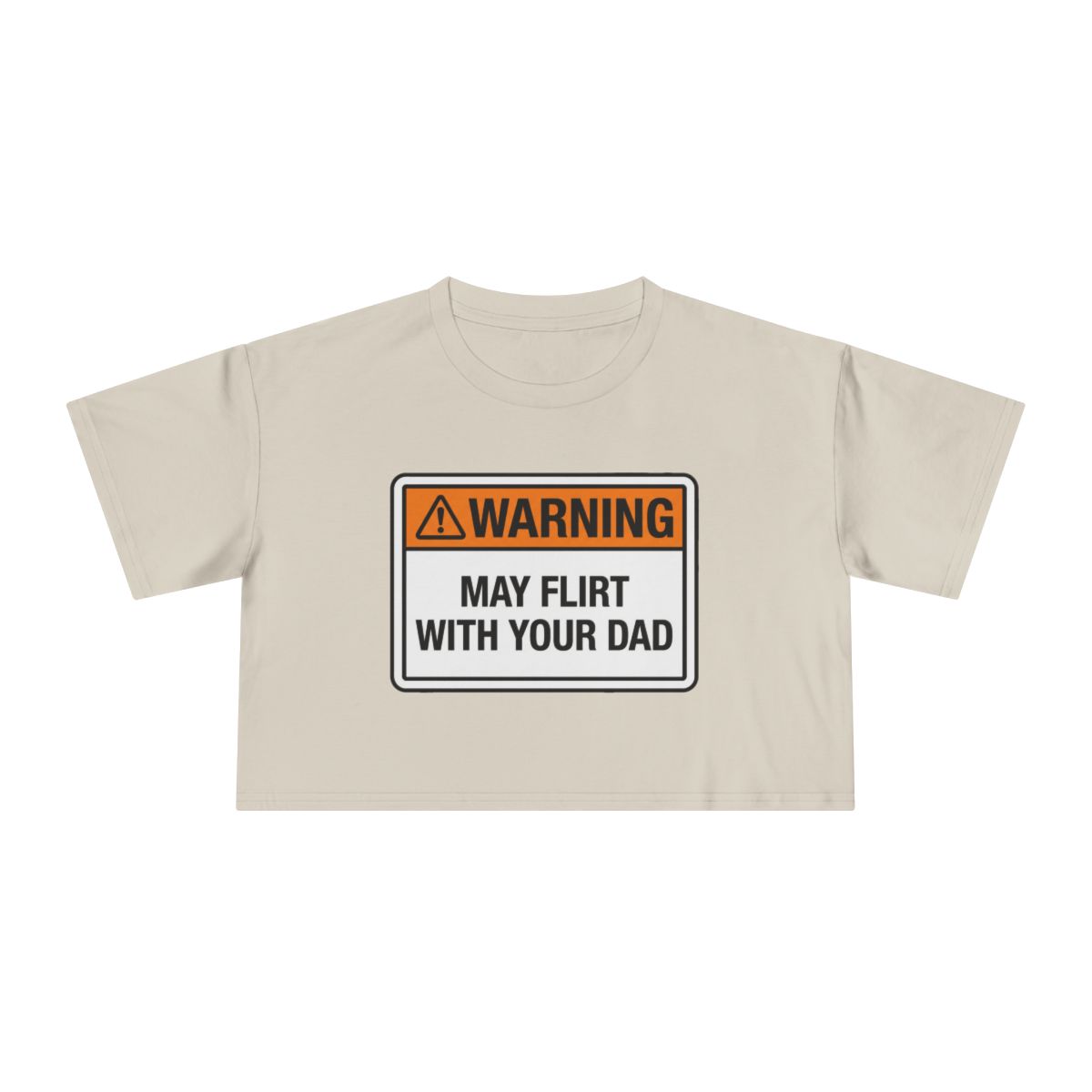 Warning May Flirt With Your Dad Crop Tee | Humor Graphic Tee - Image 3