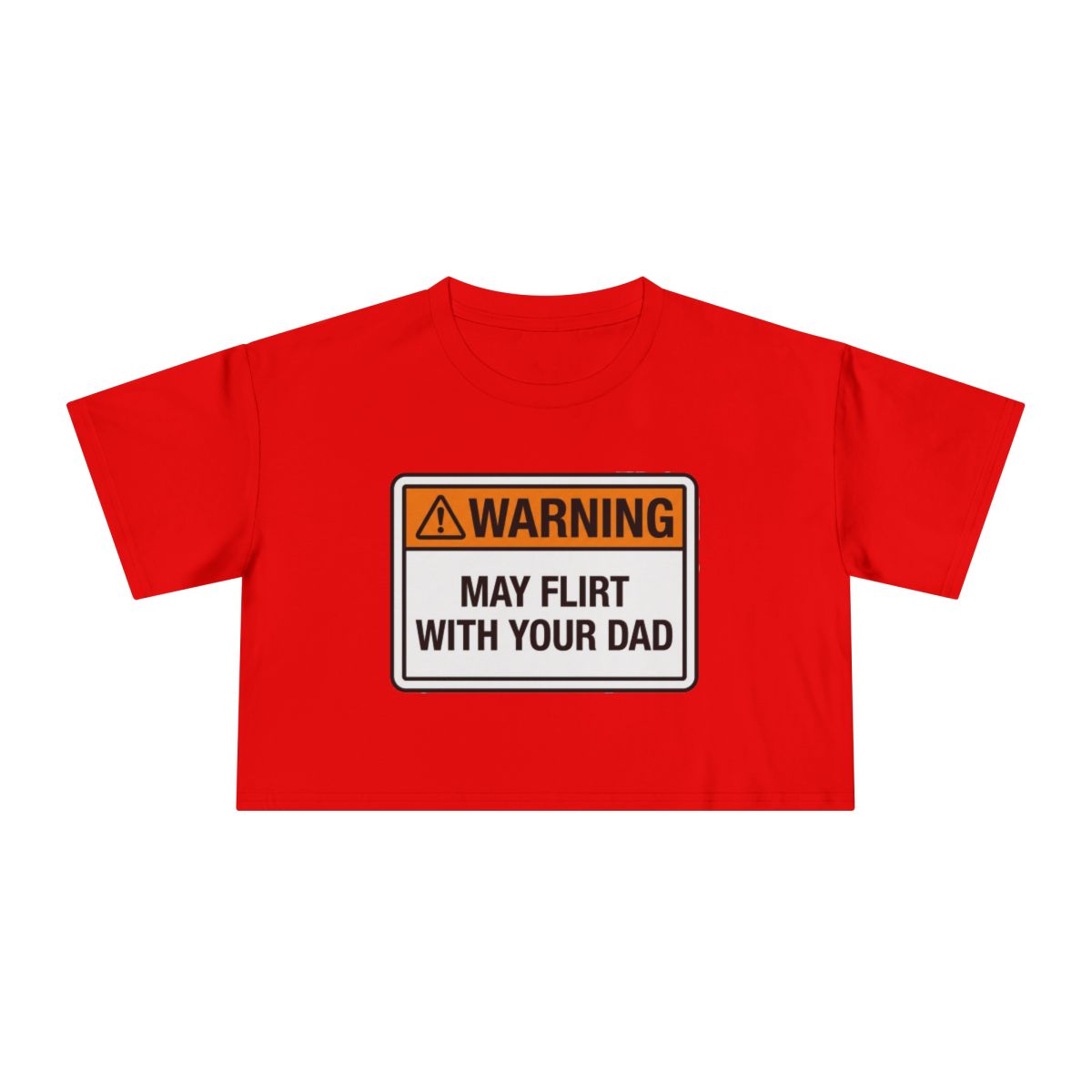 Warning May Flirt With Your Dad Crop Tee | Humor Graphic Tee - Image 12
