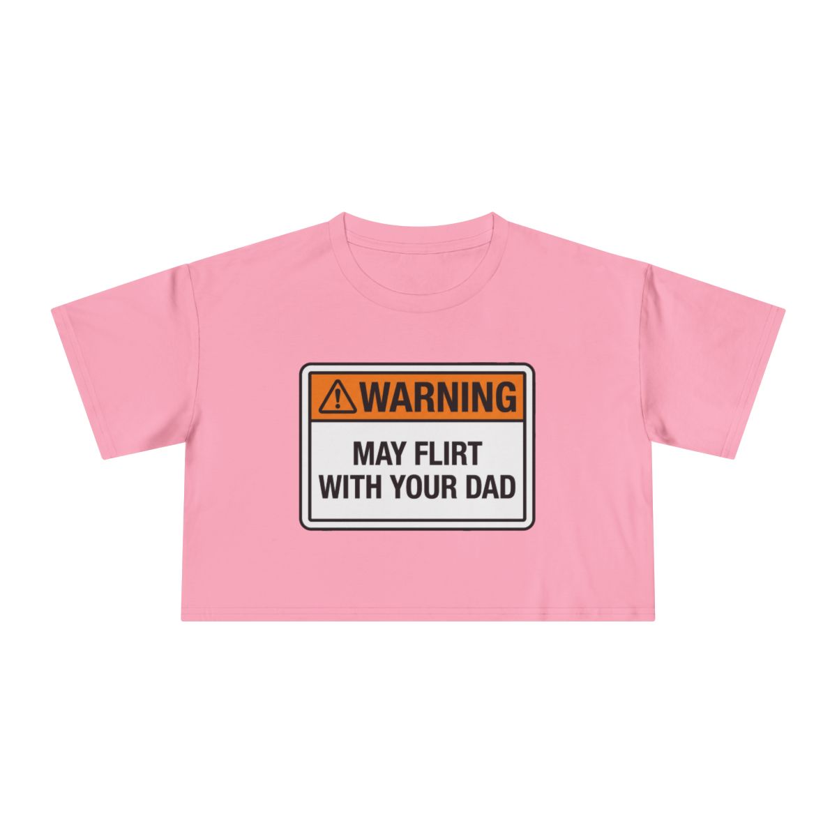 Warning May Flirt With Your Dad Crop Tee | Humor Graphic Tee - Image 4