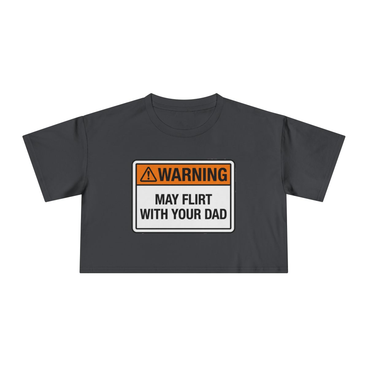 Warning May Flirt With Your Dad Crop Tee | Humor Graphic Tee - Image 6