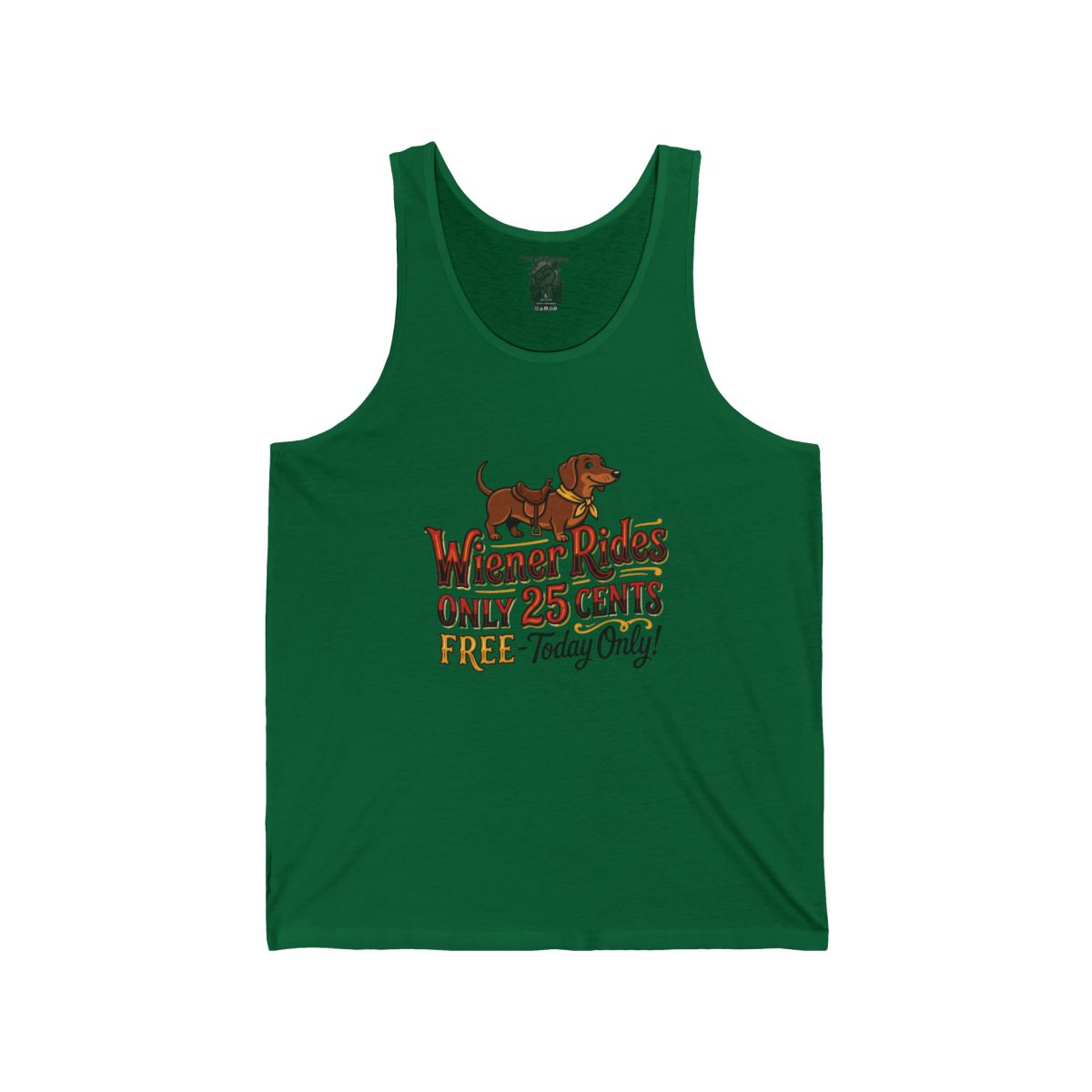 Wiener Rides Only 25 Cents Tank | Dachshund Vintage Sign Graphic - Image 3