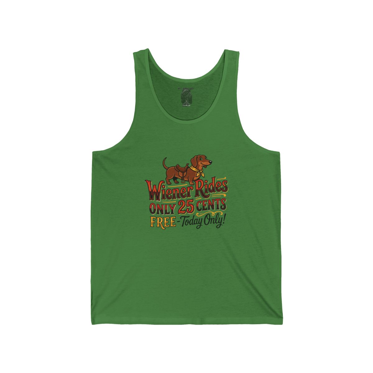 Wiener Rides Only 25 Cents Tank | Dachshund Vintage Sign Graphic - Image 4
