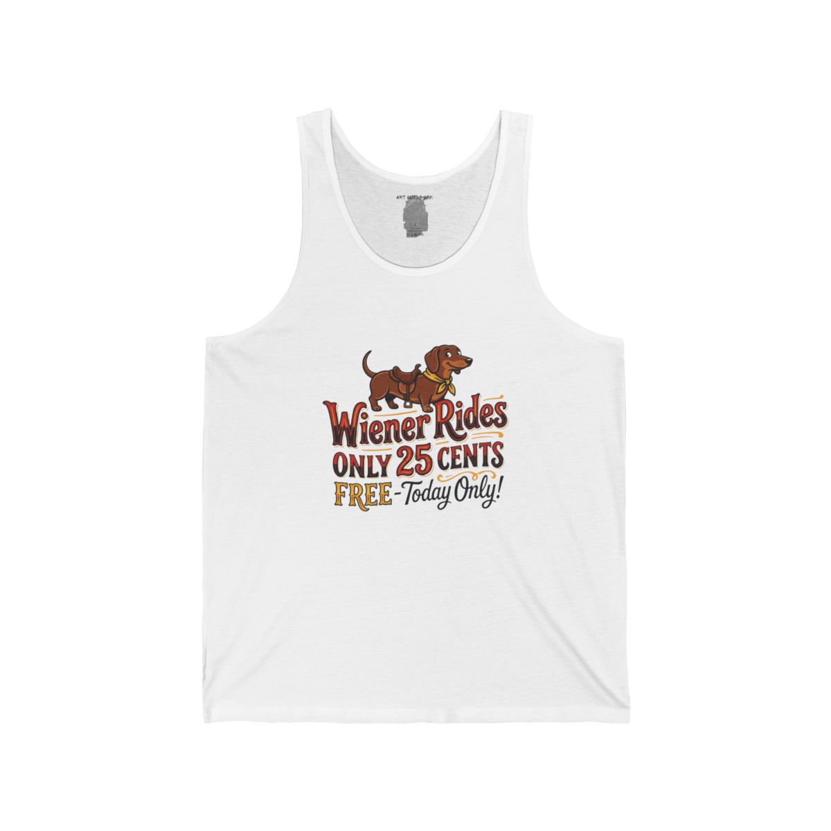 Wiener Rides Only 25 Cents Tank | Dachshund Vintage Sign Graphic - Image 6