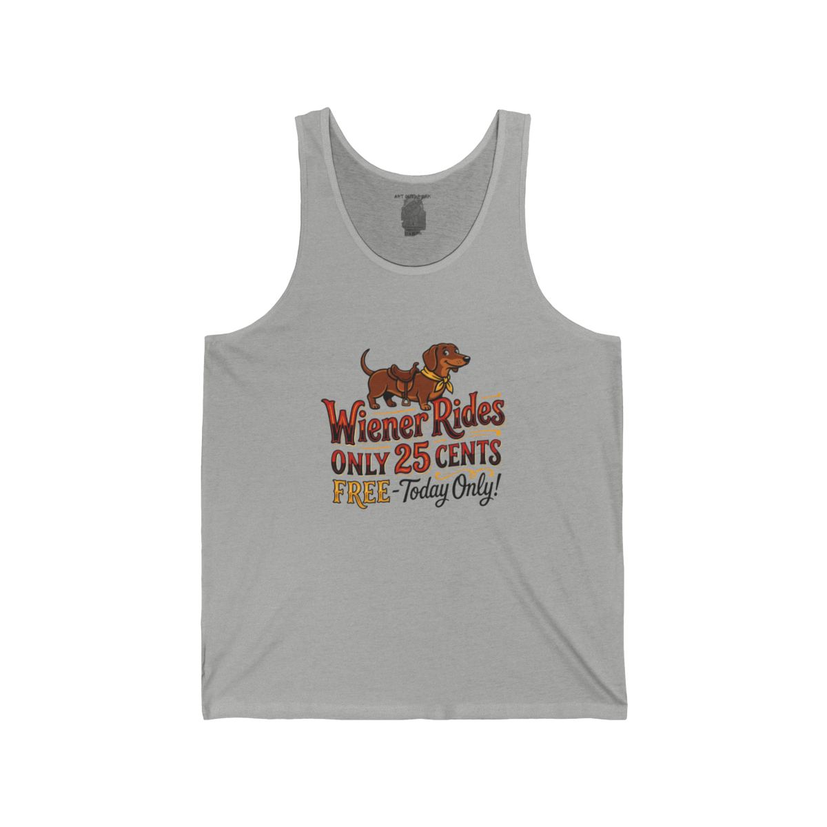 Wiener Rides Only 25 Cents Tank | Dachshund Vintage Sign Graphic - Image 2