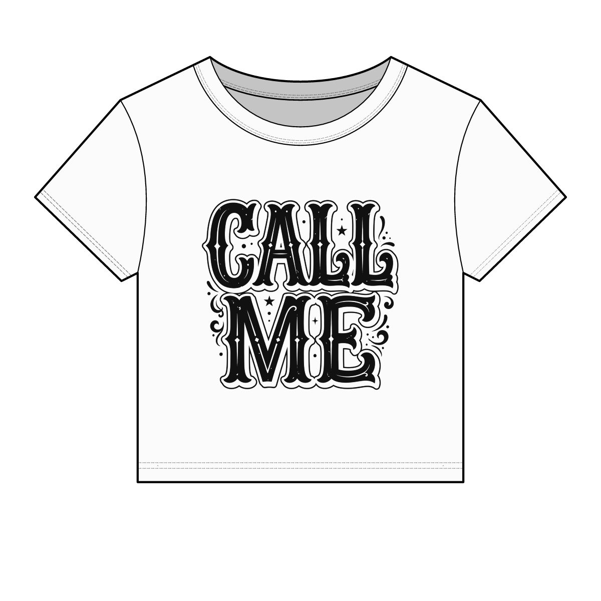 Call Me western lettering Crop Tee | Women's baby tee, vintage saloon style - Image 2
