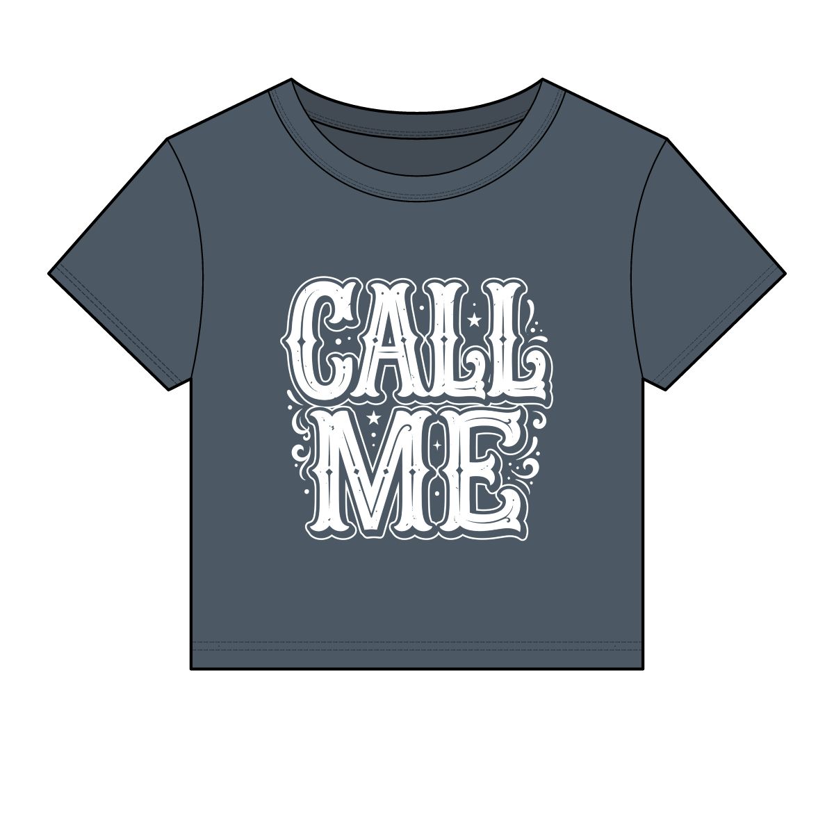 Call Me western lettering Crop Tee | Women's baby tee, vintage saloon style - Image 3