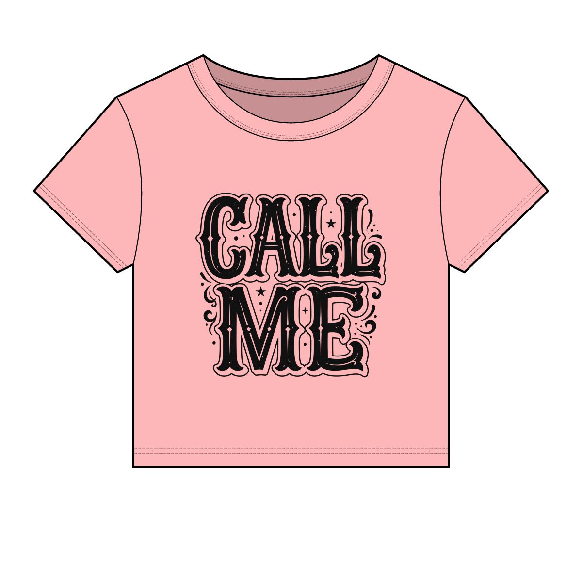 Call Me western lettering Crop Tee | Women's baby tee, vintage saloon style - Image 5