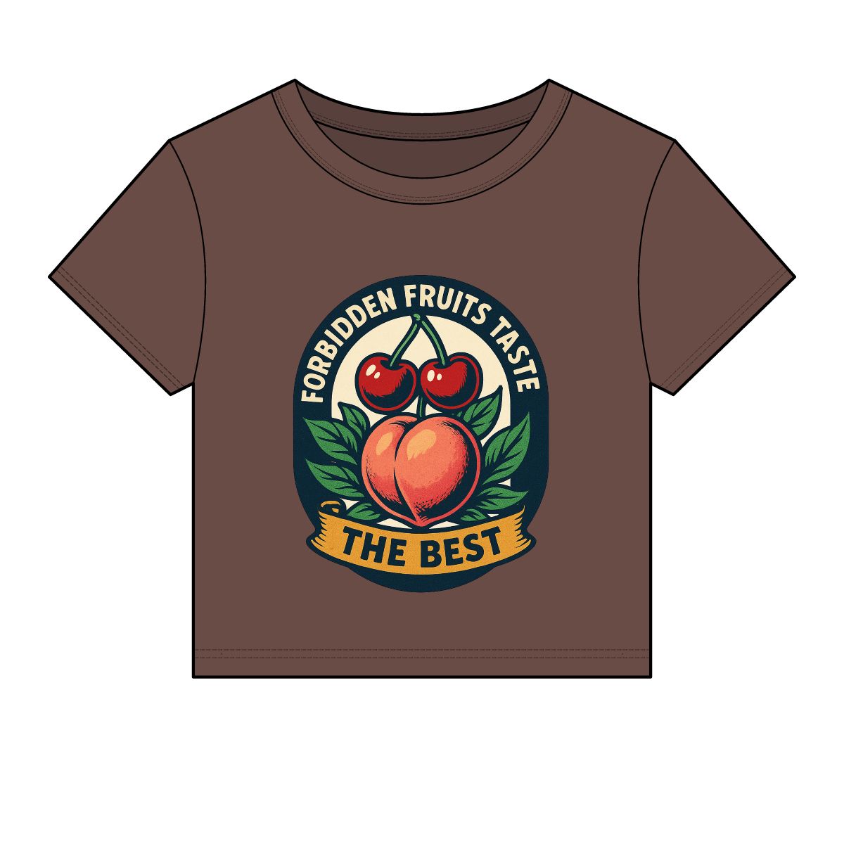Forbidden Fruits peach and cherries baby tee | Crop Top - Image 10