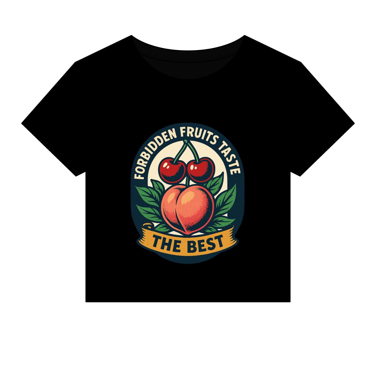Forbidden Fruits peach and cherries baby tee | Crop Top - Image 11