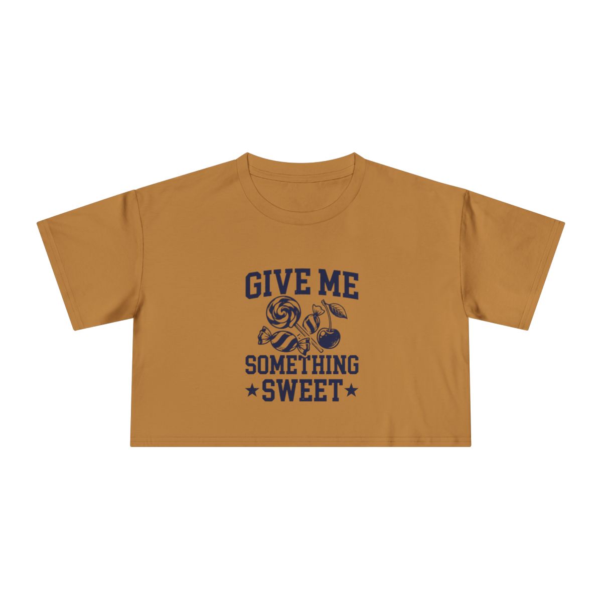 Give Me Something Sweet Crop Tee | Candy Graphic, Retro Typography - Image 4