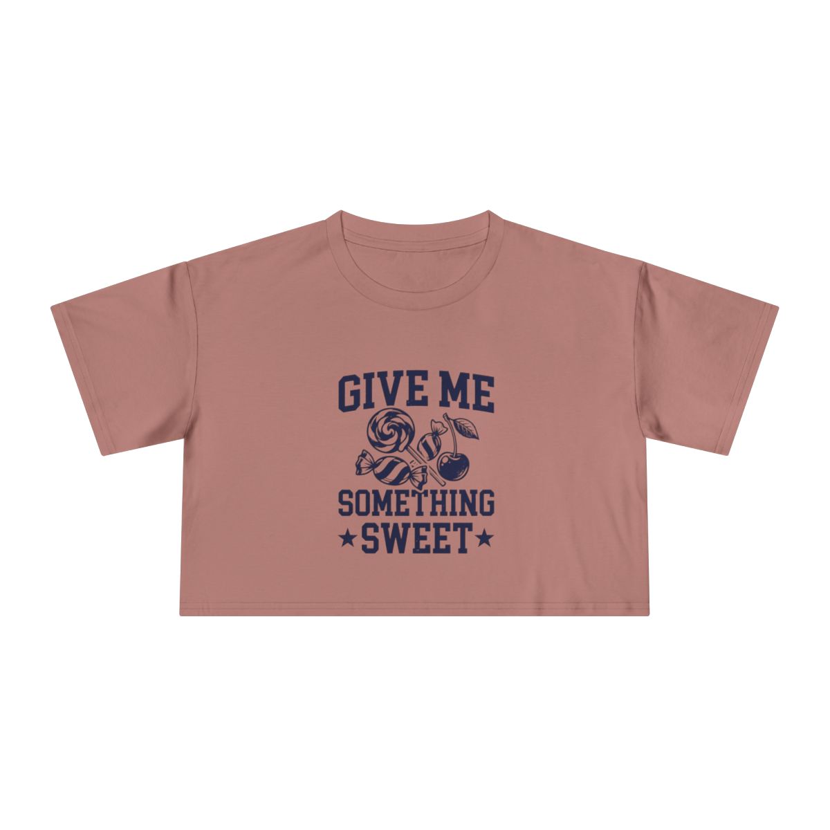 Give Me Something Sweet Crop Tee | Candy Graphic, Retro Typography - Image 6
