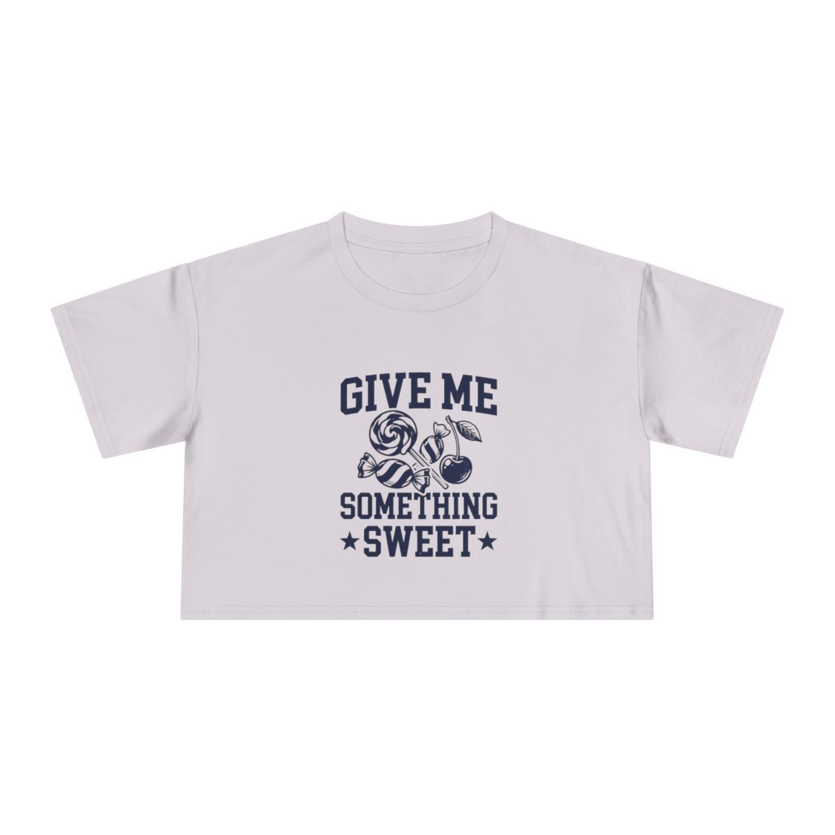 Give Me Something Sweet Crop Tee | Candy Graphic, Retro Typography - Image 7