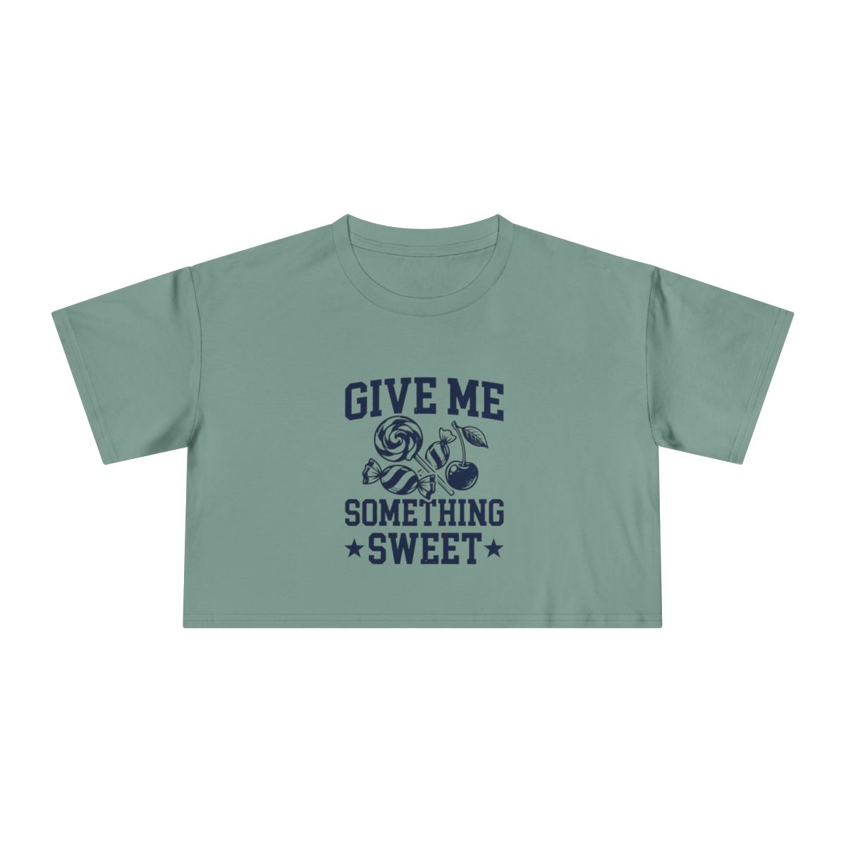 Give Me Something Sweet Crop Tee | Candy Graphic, Retro Typography - Image 9