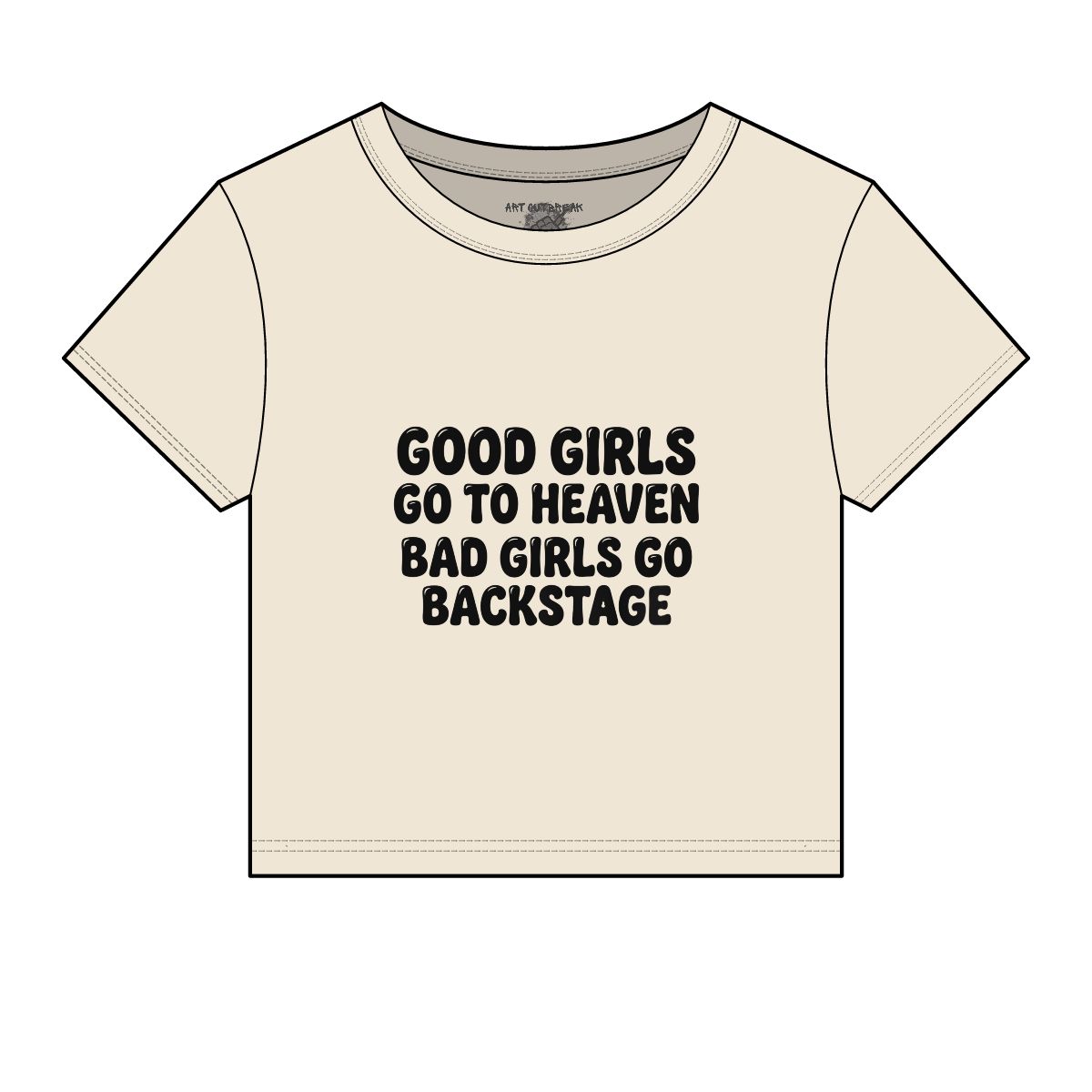 Good Girls Go To Heaven Bad Girls Go Backstage Baby Tee | Graphic Crop Top - Image 8