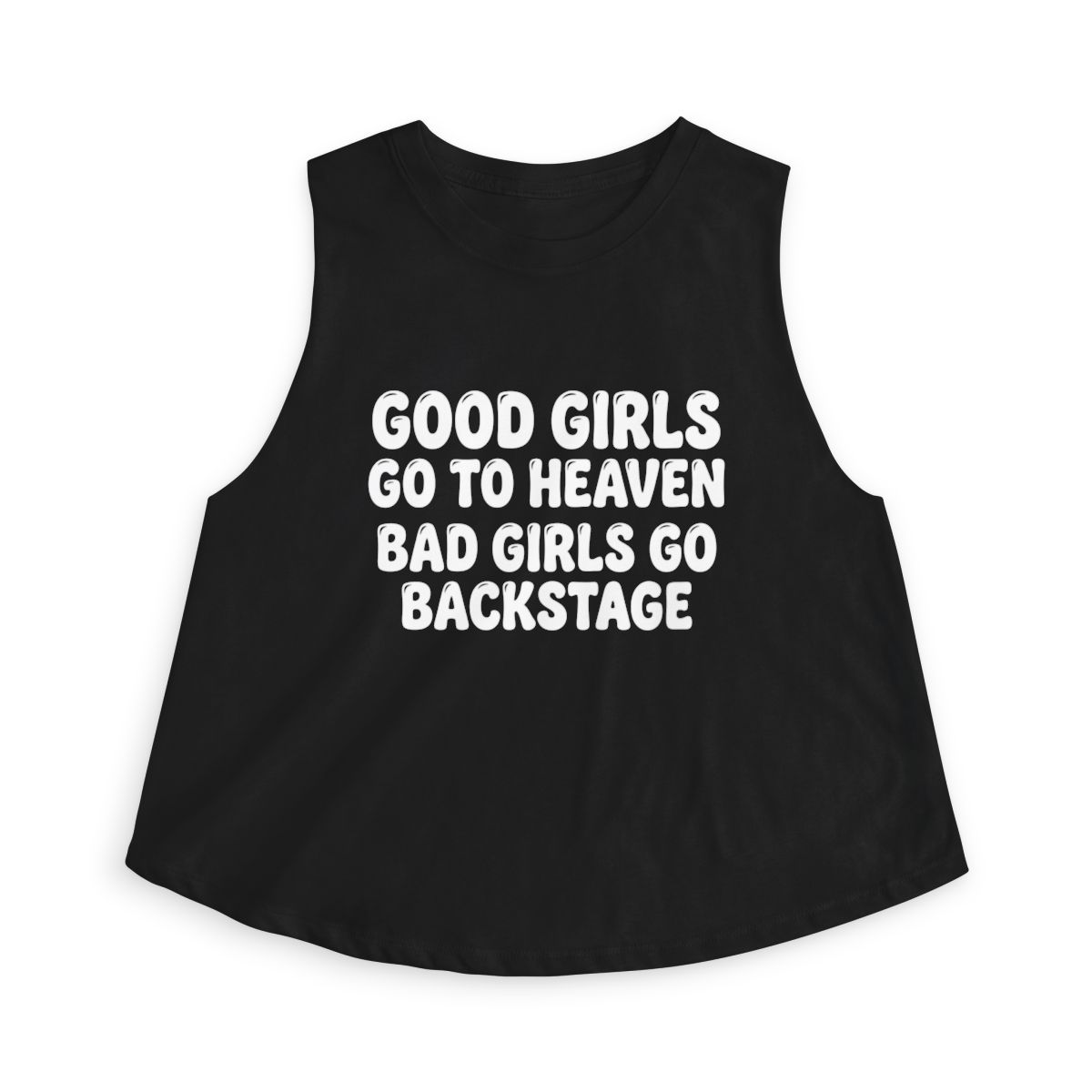 Good Girls Go To Heaven Bad Girls Go Backstage Crop Top | Rock Concert Tee - Image 7