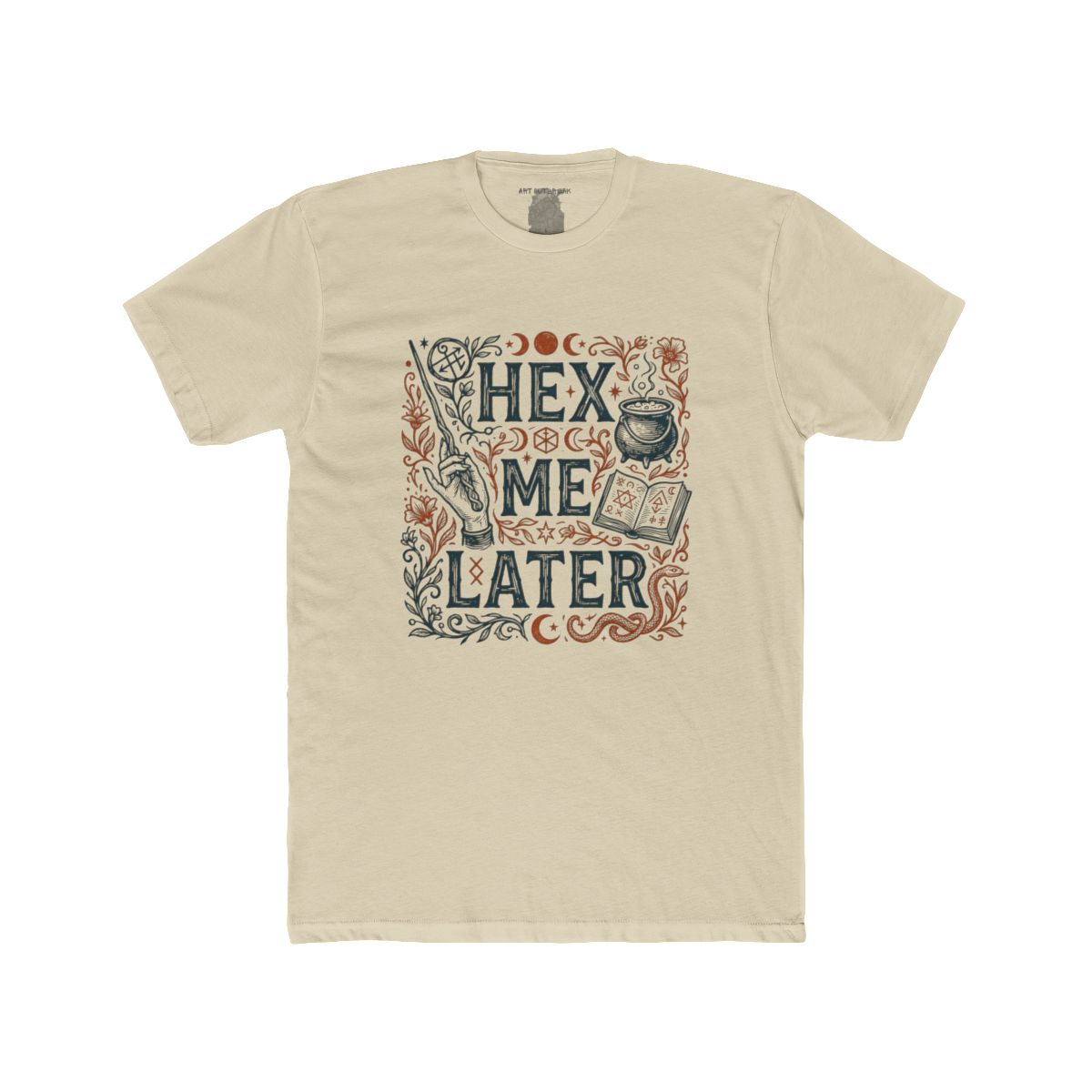 Hex Me Later T-Shirt | Witchy Spellbook Design, Cauldron, Moon Phases - Image 4
