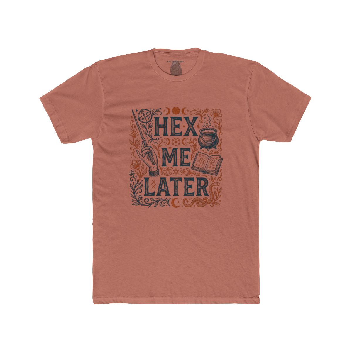 Hex Me Later T-Shirt | Witchy Spellbook Design, Cauldron, Moon Phases - Image 5