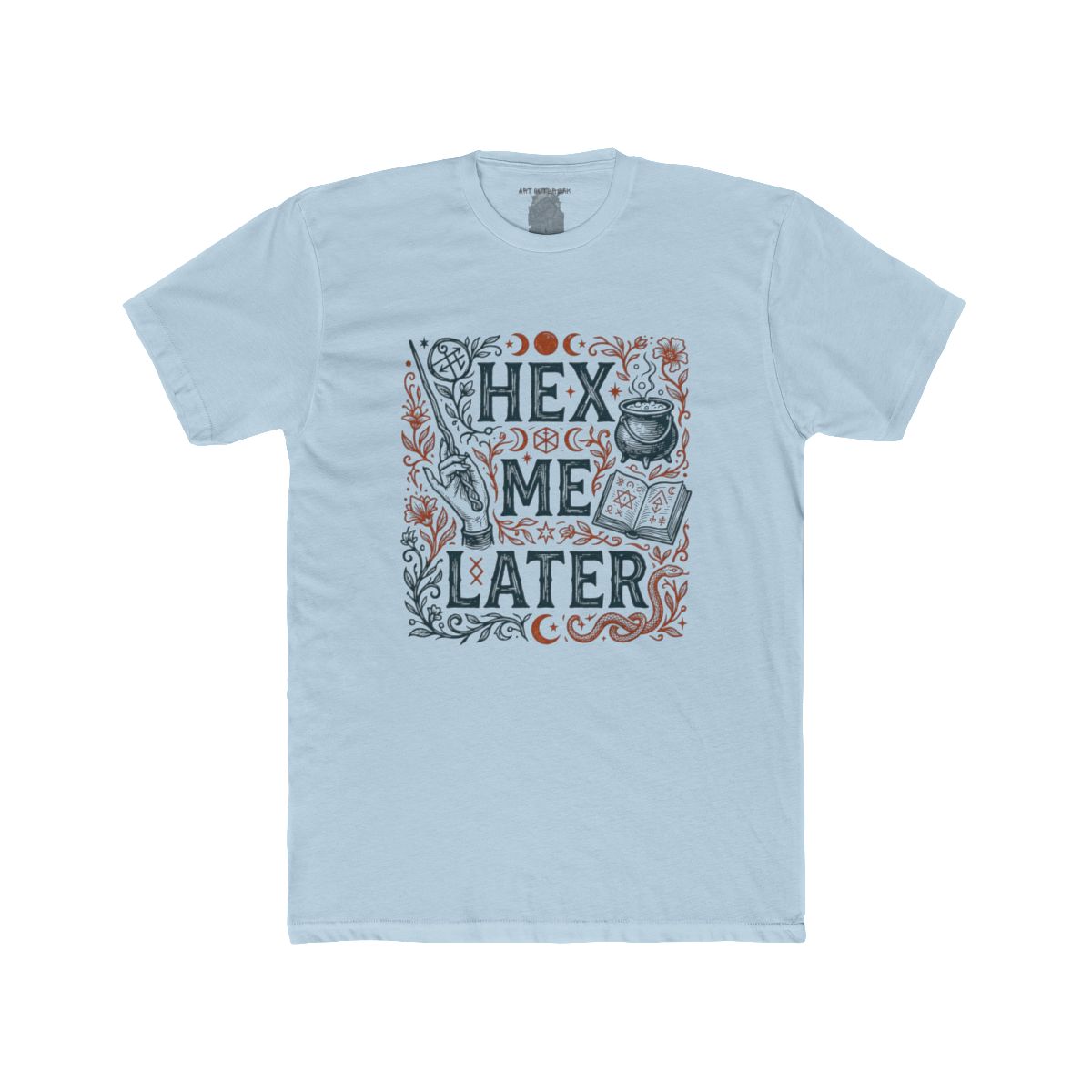 Hex Me Later T-Shirt | Witchy Spellbook Design, Cauldron, Moon Phases - Image 7