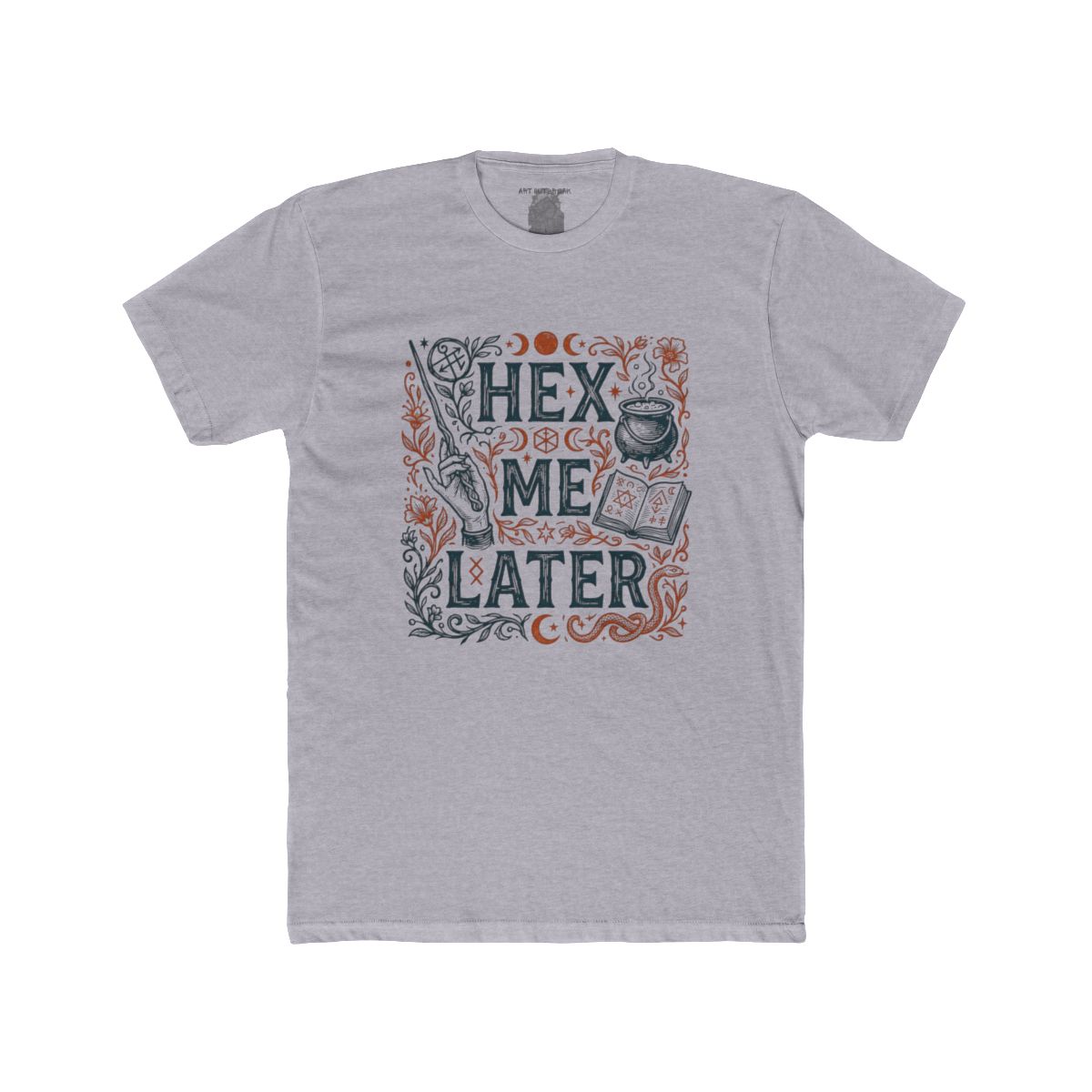 Hex Me Later T-Shirt | Witchy Spellbook Design, Cauldron, Moon Phases - Image 2