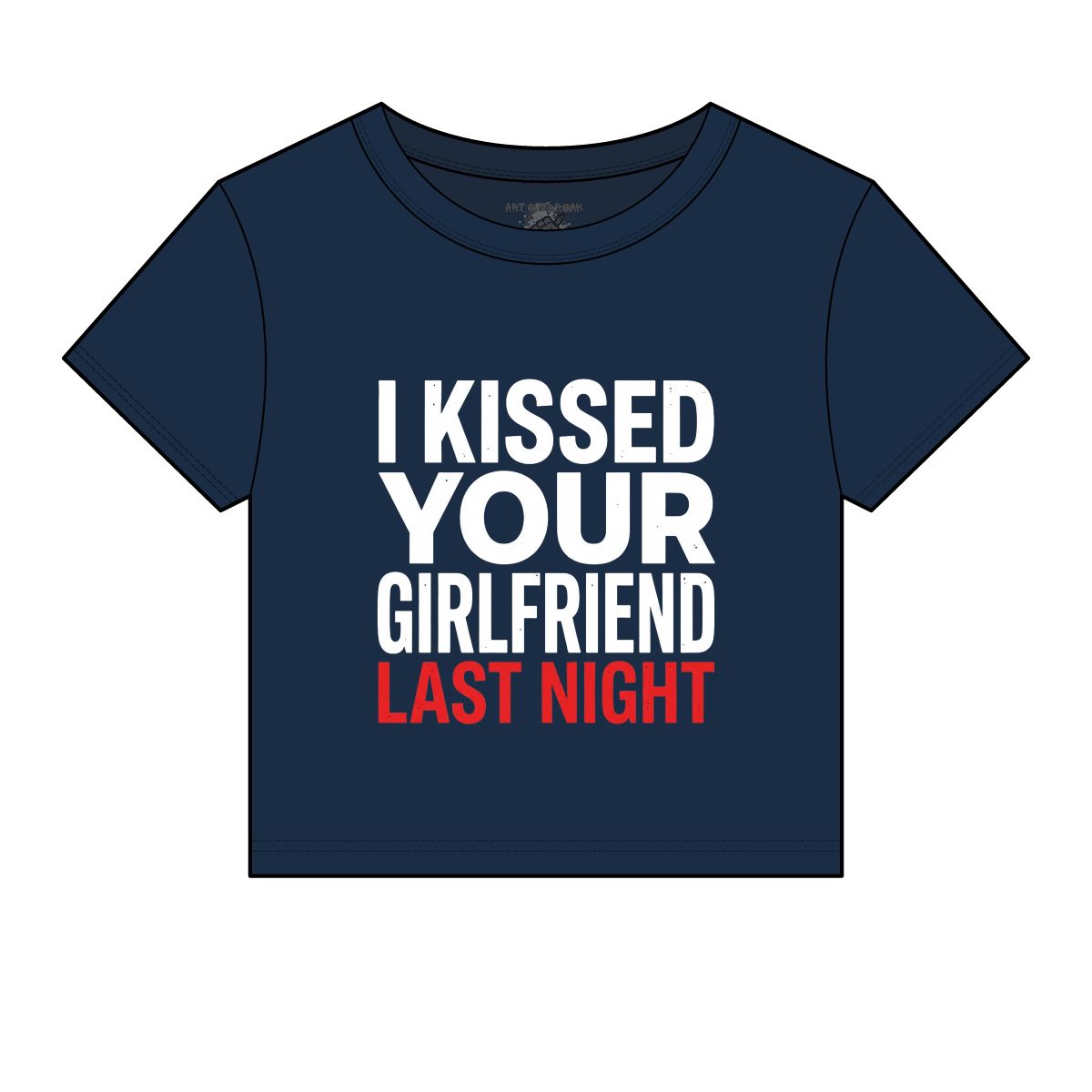 I Kissed Your Girlfriend Last Night Baby Tee | Women's Micro Rib Baby Tee - Image 4