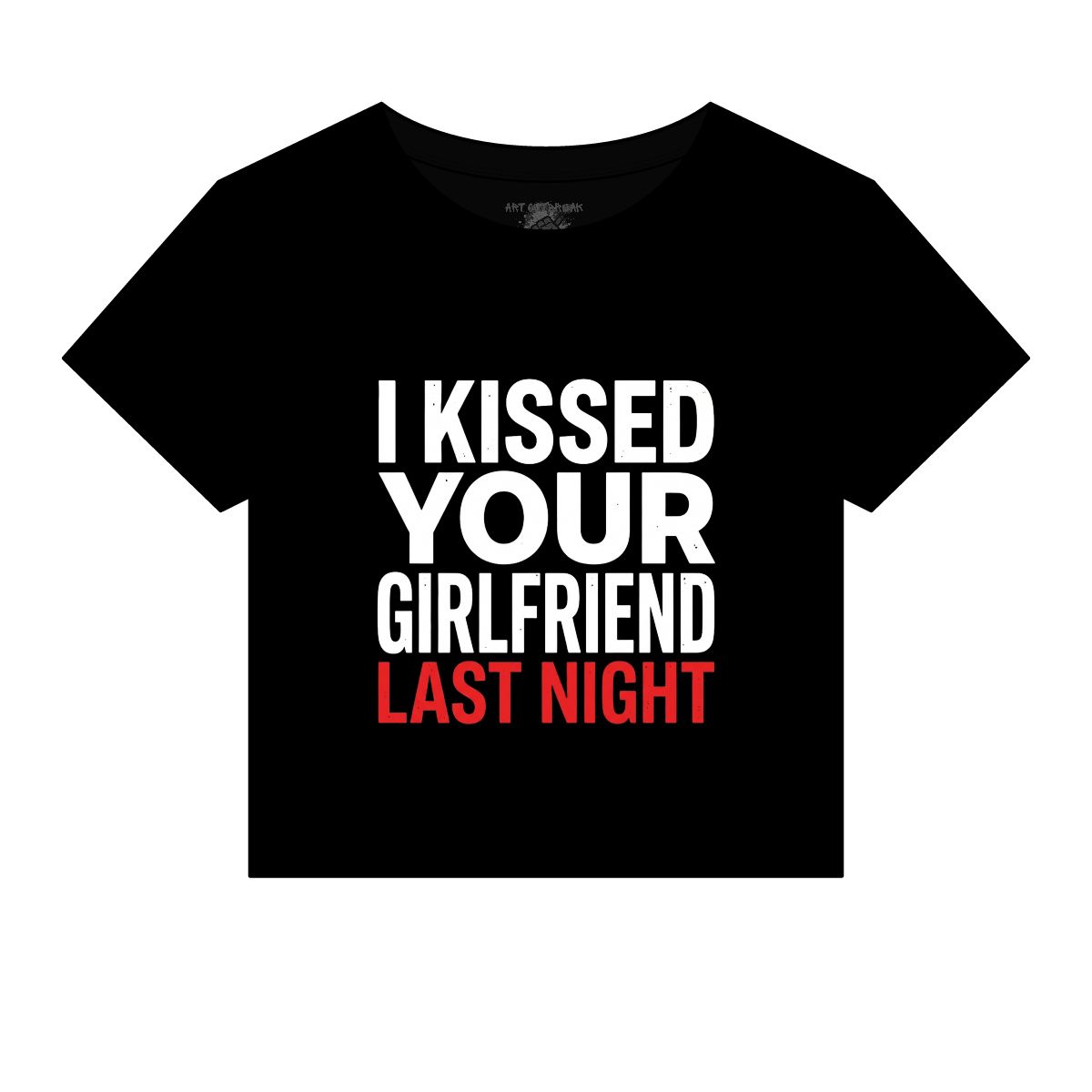 I Kissed Your Girlfriend Last Night Baby Tee | Women's Micro Rib Baby Tee - Image 2