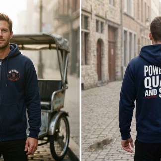 Powered by Quads and Spite Zip Hoodie lifestyle photo