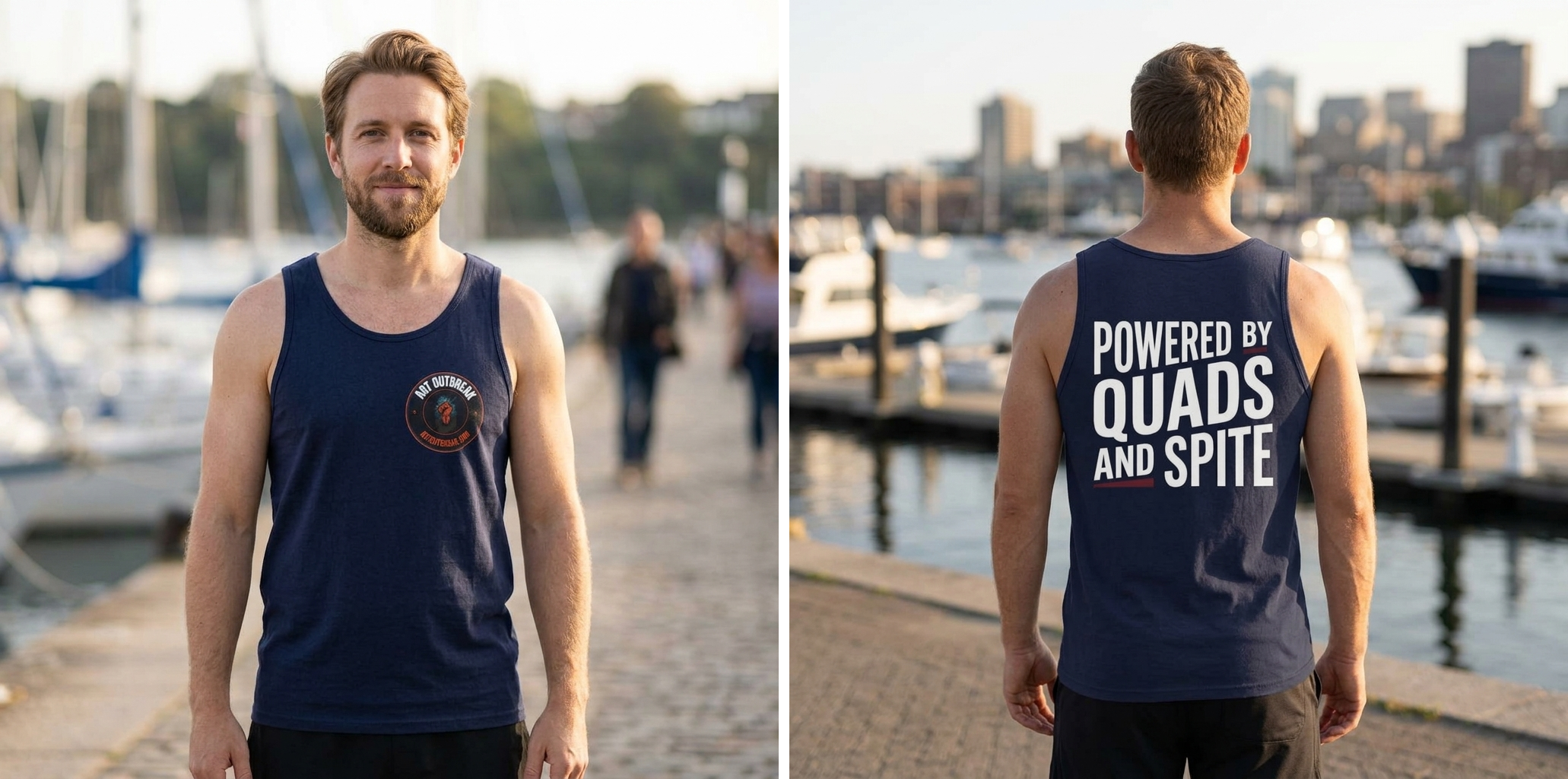Powered by Quads and Spite Tank | Pedicab Driver Muscle Tank