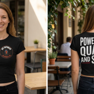 Powered by Quads and Spite Baby Tee lifestyle photo