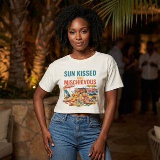 Sun Kissed and Mischievous Crop Tee lifestyle photo