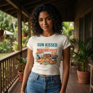 Sun Kissed and Mischievous beach scene Tee lifestyle photo