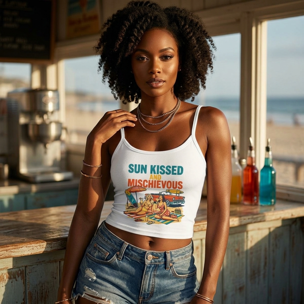 Sun Kissed Mischievous Beach Scene Tank Top | Retro Summer Vibes