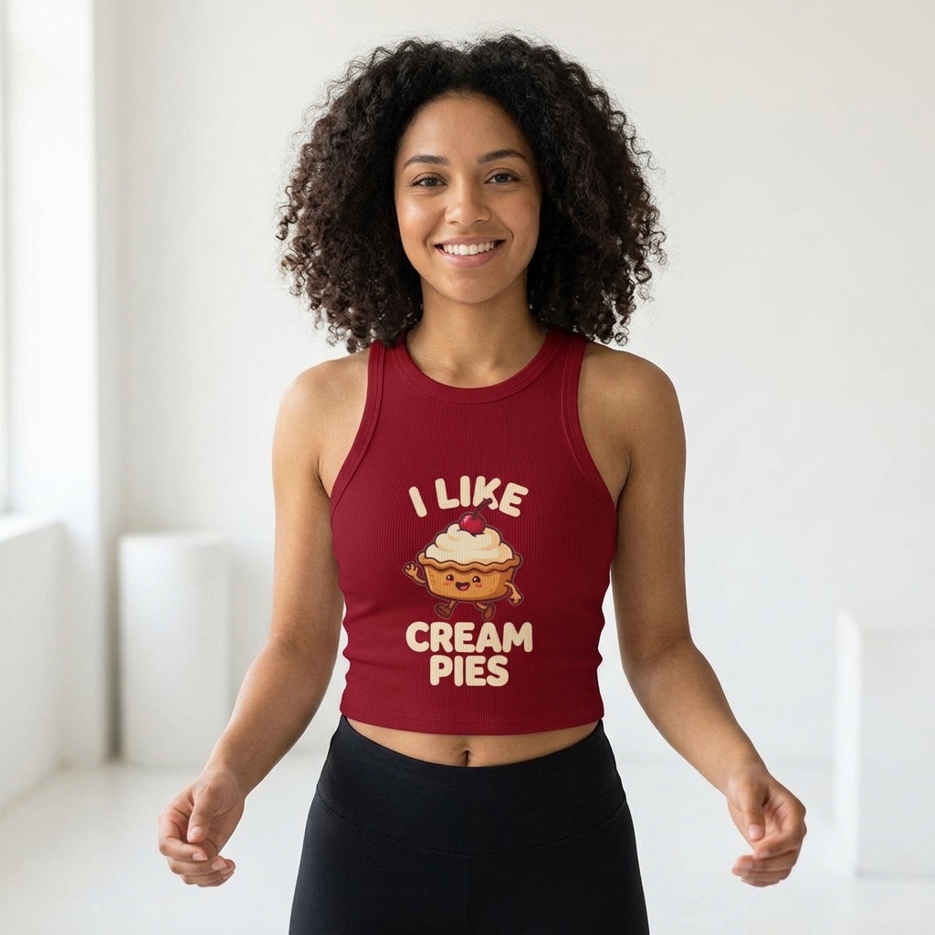 I Like Cream Pies Racer Tank | Cheeky Slogan Top