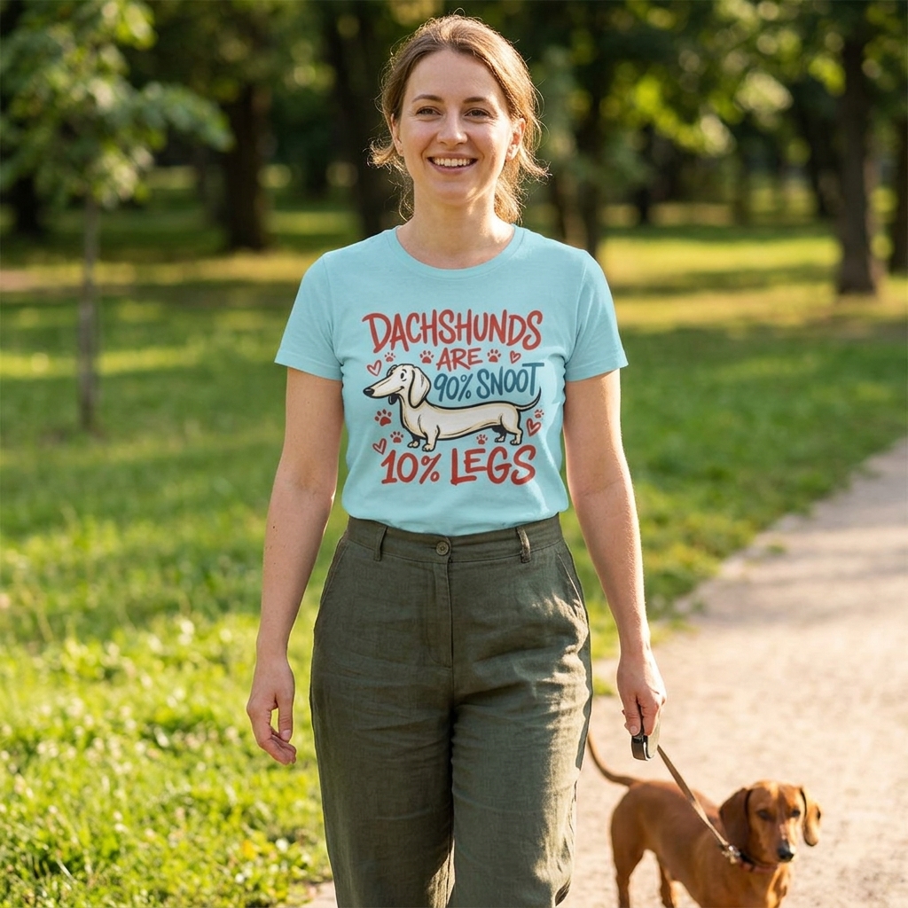 Dachshunds are 90% Snoot 10% Legs T-Shirt | Cute Wiener Dog Tee