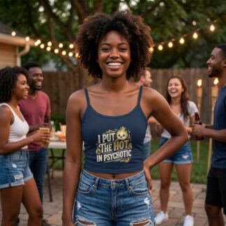 I Put the Hot in Psychotic tank top lifestyle photo