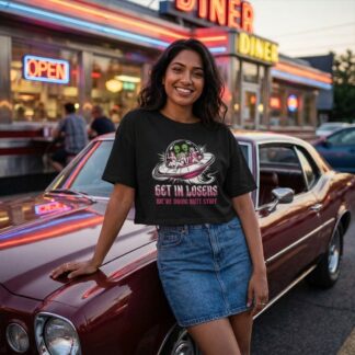 Alien Crew in UFO Women's Crop Tee lifestyle photo