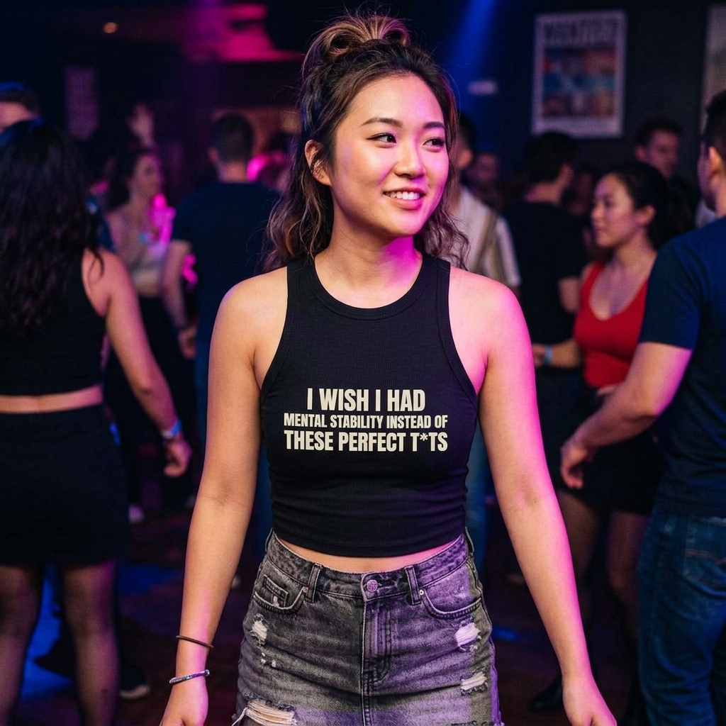 I Wish I Had Mental Stability Instead of These Perfect T*ts Racer Tank