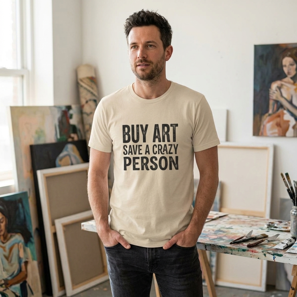 Buy Art Save a Crazy Person T-Shirt | Typography Art Tee