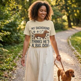 My Dachshund Thinks He's a Big Dog T-shirt lifestyle photo