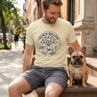French Bulldog Love at First Snort T-Shirt lifestyle photo