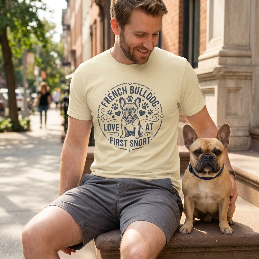 French Bulldog Love at First Snort T-Shirt | Cute Dog Graphic Tee
